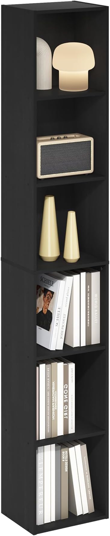 Furinno Luder 6-Tier Open Shelf Bookcase, Blackwood-NeatNest