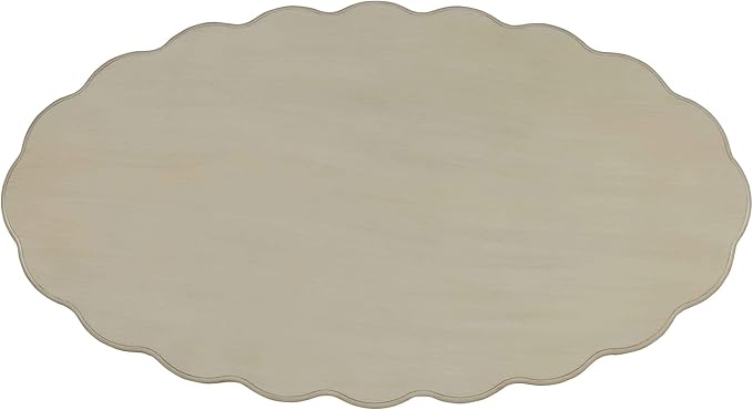 KEVINSPACE 50" Oval Coffee Table for Living Room, 2-Tier Solid Wood Victorian Antique Ellipse Center Table with Storage Shelf, Traditional Elegant Vintage Style White