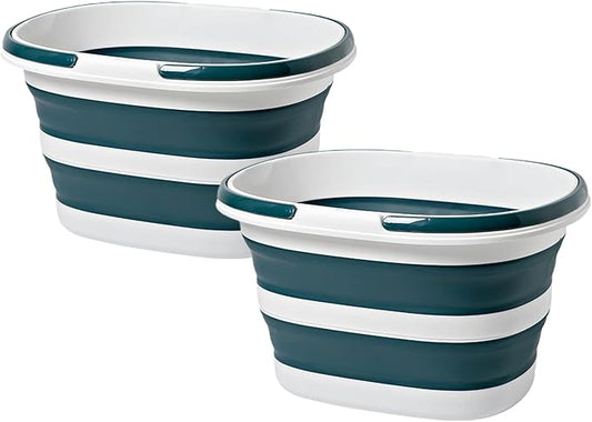 Upgraded 16L Collapsible Bucket (2-Pack) - Lightweight & Portable Water Buckets for House Cleaning, Camping, and Storage - Space-Saving & Multi-Use (Blue)-NeatNest