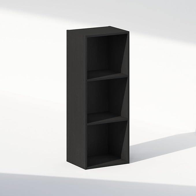 Furinno Reed 3-Tier Open Shelf Multipurpose Closet & Clothing Storage, Storage Organizer, Blackwood-NeatNest