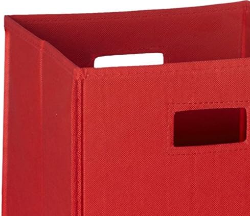 RiverRidge Folding Storage Bins with Handles Red Cube Storage Organizer for Closet, Bedroom & Playroom - Closet Organizers and Storage Set of 2-NeatNest