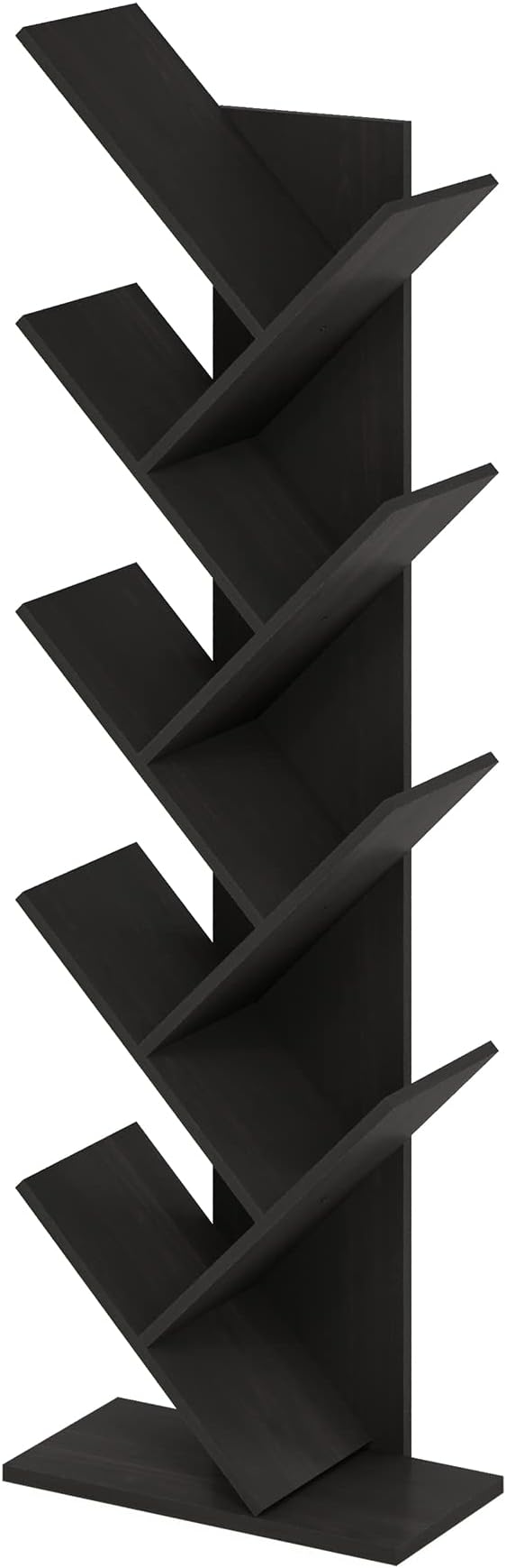 Furinno Bookshelf 9-Tier Floor Standing Tree Bookcase, Espresso-NeatNest