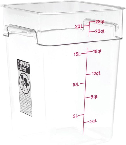 Cambro Food Storage Container - Classic Series Square - 22 QT (Quart) - Commercial Grade for Food Prep (Clear)-NeatNest