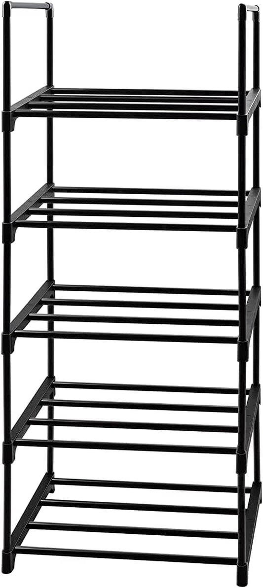 Shoe Rack 5 Tier Tall Shoe Storage Organizer, 5 Tier Metal Sturdy Shoe Rack, Narrow Shelf Organizer for Entryway, Closet, Bedroom-NeatNest