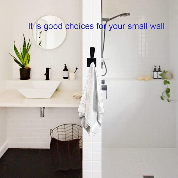 Black Towel Hooks,Double Towel Robe Clothes Coat Holder,Heavy Duty Wall Mount Hooks for Bath Bedroom Kitchen Pool Garage Hotel,4 Pack-NeatNest