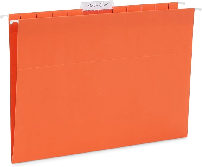Blue Summit Supplies 25 Colored Hanging File Folders Letter Size with Tabs, Colored File Folders Hanging, Assorted Colors, Reinforced for Office Filing and Organization-NeatNest