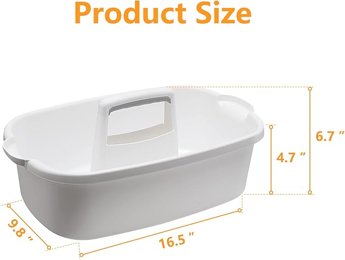 2 Pack Multi-Purpose Plastic Cleaning Caddy with Handle, Shower Caddy Organizer/Storage Basket/Totes Portable for Bathroom Supplies, Cleaning Products, Under Sink Tool. (blue+white)-NeatNest