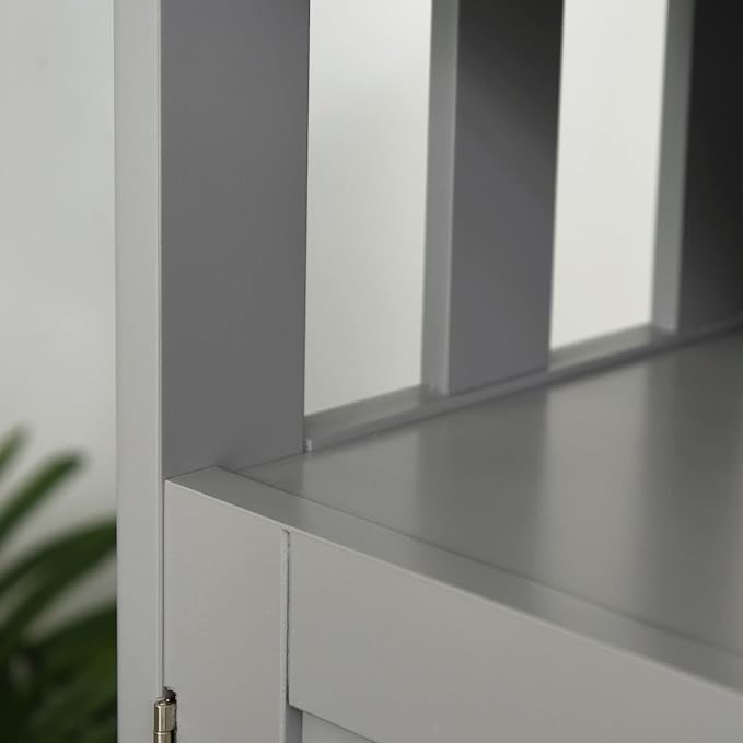 HOMCOM Sideboard Buffet Cabinet, Modern Coffee Bar Cabinet with 2-Level Shelf and Open Compartment, Grey-NeatNest
