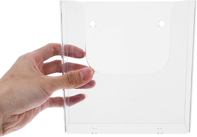 Hanging Wall File Organizer Clear Single Pocket Wall Mount File Holder A5 Magazines Organizer Document Rack Wall Bin for Office Home Acrylic Sign Holder Storage file rack