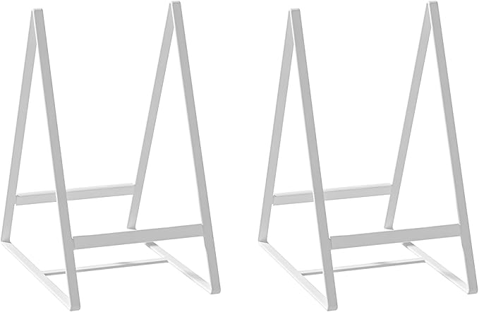 2 Pack Triangle Plate Holders Organizers Large Upright Cabinet Dish Drying Racks Metal Plate Dish Organizers Racks Stands for Countertop and Cupboard White