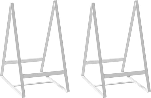 2 Pack Triangle Plate Holders Organizers Large Upright Cabinet Dish Drying Racks Metal Plate Dish Organizers Racks Stands for Countertop and Cupboard White