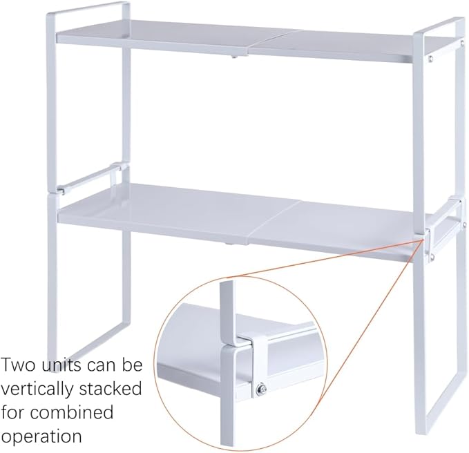 2-Pack Expandable Shelf Organizer for Kitchen Countertop, kitchen organizers and storage，under sink expandable shelf organizer-NeatNest