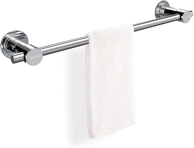 BOPai 24 inch Vacuum Suction Cup Towel Bar, Removeable Shower Mat Rod Shower Door Adhesive Towel Bar Suction Towel Rack, Premium Chrome-NeatNest