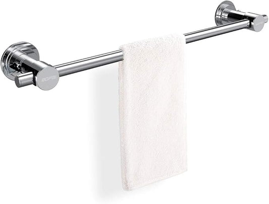 BOPai 24 inch Vacuum Suction Cup Towel Bar, Removeable Shower Mat Rod Shower Door Adhesive Towel Bar Suction Towel Rack, Premium Chrome-NeatNest