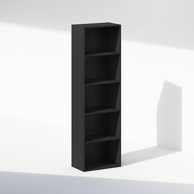 Furinno Reed 5-Tier Open Shelf Multipurpose Closet & Clothing Storage, Storage Organizer, Blackwood-NeatNest