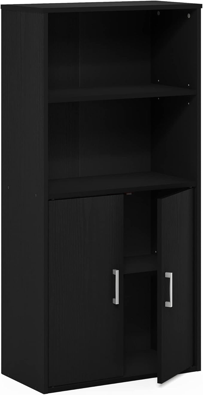 Furinno Pasir 4-Tier Storage Bookcase, Bookshelf, Multipurpose Shelf, Black Oak
