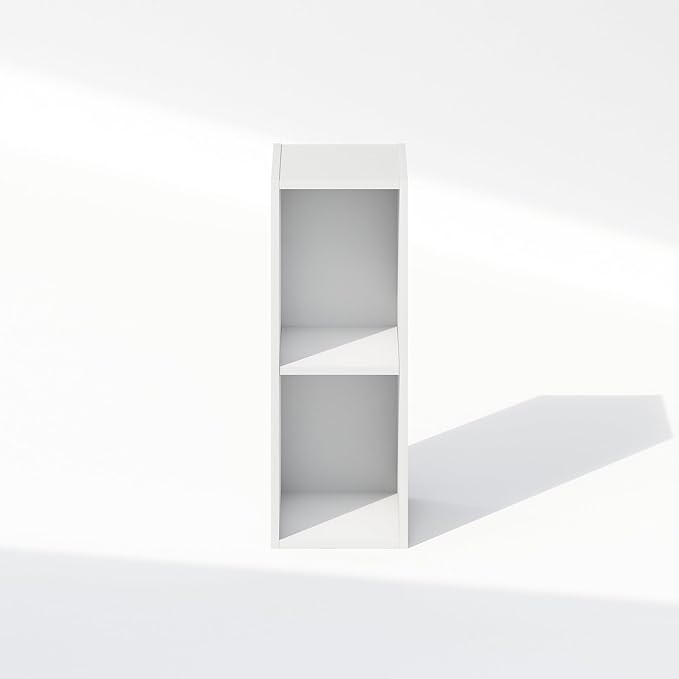 Furinno Reed 2-Tier Multipurpose Closet Storage Organizer Shelf, 8-Inch Width, White-NeatNest