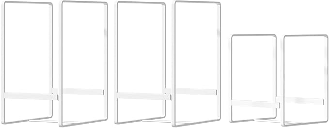 2 Large 1 Small Plate Organizers Holders Upright Cabinet Dish Drying Racks Metal Plate Dish Organizers Racks Stands for Countertop and Cupboard White