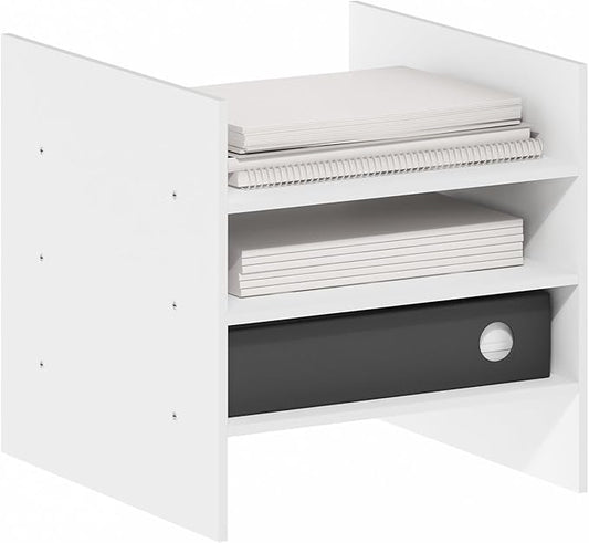 Furinno Cubicle 3-Shelf File Organizer Cube Insert (Does not fit IKEA Kallax Shelving), White