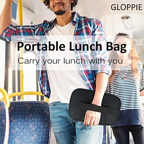 Gloppie Small Lunch Bag for Adults & Kids - Compact Insulated Lunch Box, Durable & Food-Grade Lining | Portable Cooler for Work, School, Travel (Black)-NeatNest