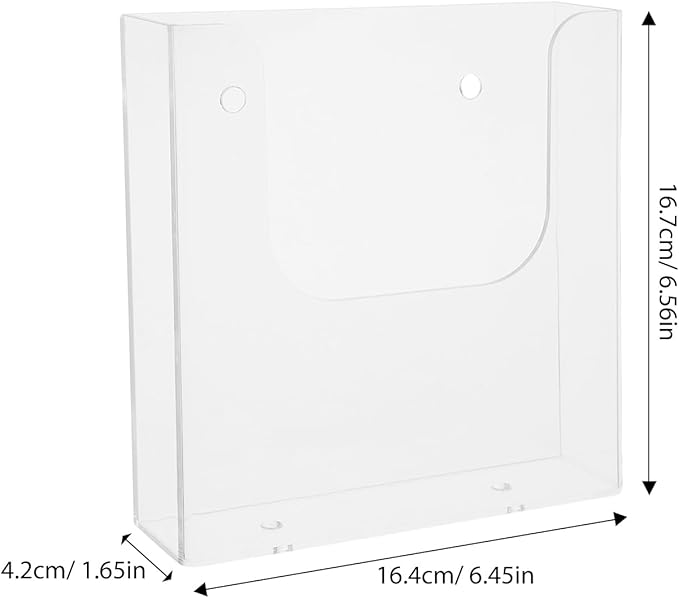 Hanging Wall File Organizer Clear Single Pocket Wall Mount File Holder A5 Magazines Organizer Document Rack Wall Bin for Office Home Acrylic Sign Holder Storage file rack