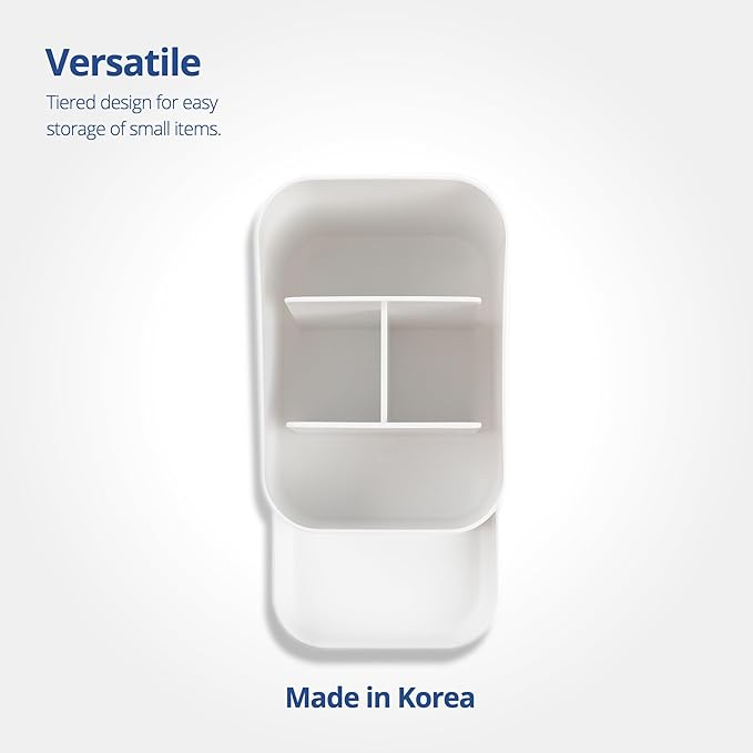 BLUE GINKGO Desk Holder – Korean-Made Office Organizer for Pencils, Pens, Notes, and Desk Supplies (White)-NeatNest