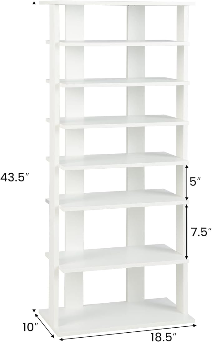 Tangkula 8-Tier Vertical Shoe Rack, Space-Saving Corner Shoe Organizer for 14 Pairs, Narrow Shoe Storage for Entryway, Front Door, or Closet-NeatNest