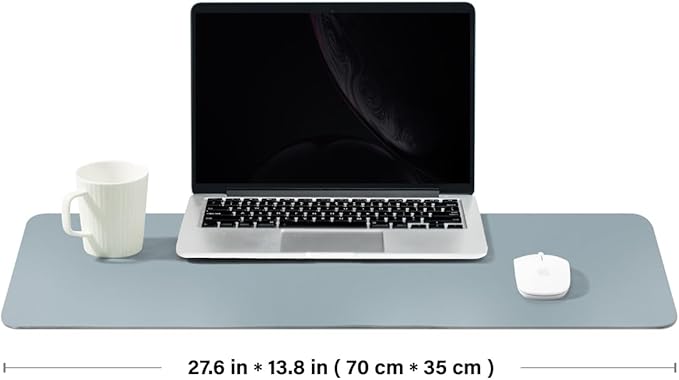 Cork Desk Mat - Dual-Sided Desk Pad for Office and Home - Desk Organization and Accessories - Ideal for Large Mouse Pad and Desk Mats on Top of Desks(Light Blue,27.6"x 13.8")-NeatNest