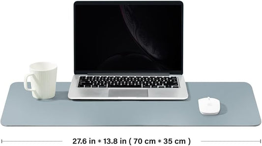 Cork Desk Mat - Dual-Sided Desk Pad for Office and Home - Desk Organization and Accessories - Ideal for Large Mouse Pad and Desk Mats on Top of Desks(Light Blue,27.6"x 13.8")-NeatNest