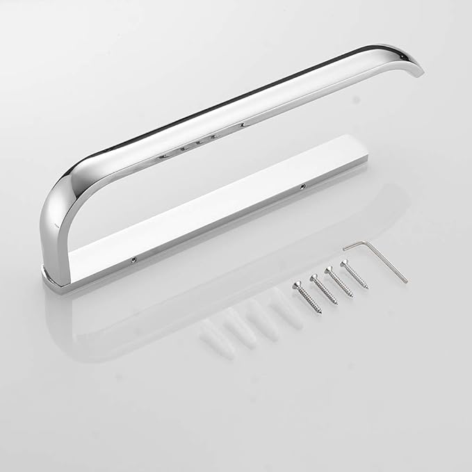 BESy Brass Hand Towel Bar for Bathroom Polished Chrome Bathroom Accessories Fixtures, Rustproof Wall Mounted Towel Rack Hanger, 12 Inch-NeatNest