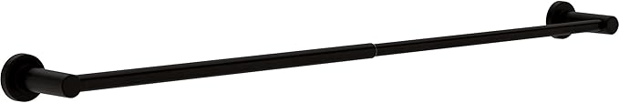 Franklin Brass Wake (1-Pack) Telescoping 15-1/2" – 29" Adjustable Towel Holder Matte Black Wall Mounted Towel Bar Expandable Towel Rack for Bathroom Bathroom Accessories WAK27-MB