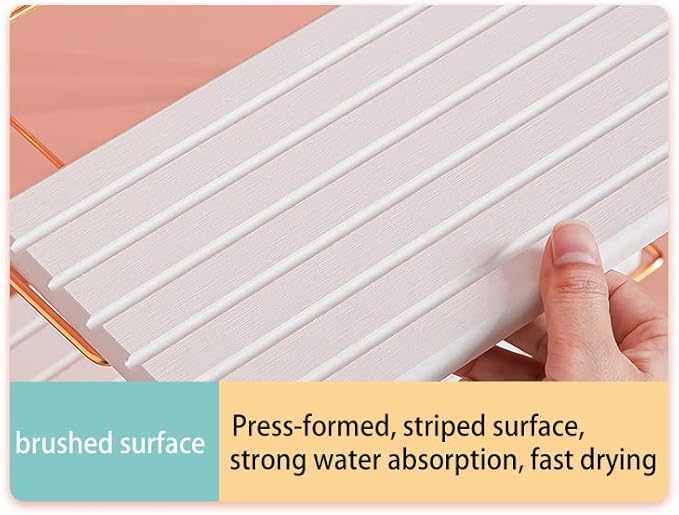 2 PCS Water Absorbent Diatomite Coasters (9.5" x 5.5"), Grooved Design, Water Absorbing Stone Used for Hand Soaps & Plants & toiletries in The Modern Home-NeatNest