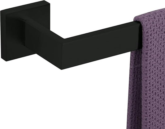 28 Inch Towel Bar for Bathroom 12/16/24/28/32/36 Inch Kitchen Towel Holder Matte Black Towel Rod Wall Mounted SUS304 Rustproof Towel Rack Modern Square Design (1, Matte Black, 28 Inch)