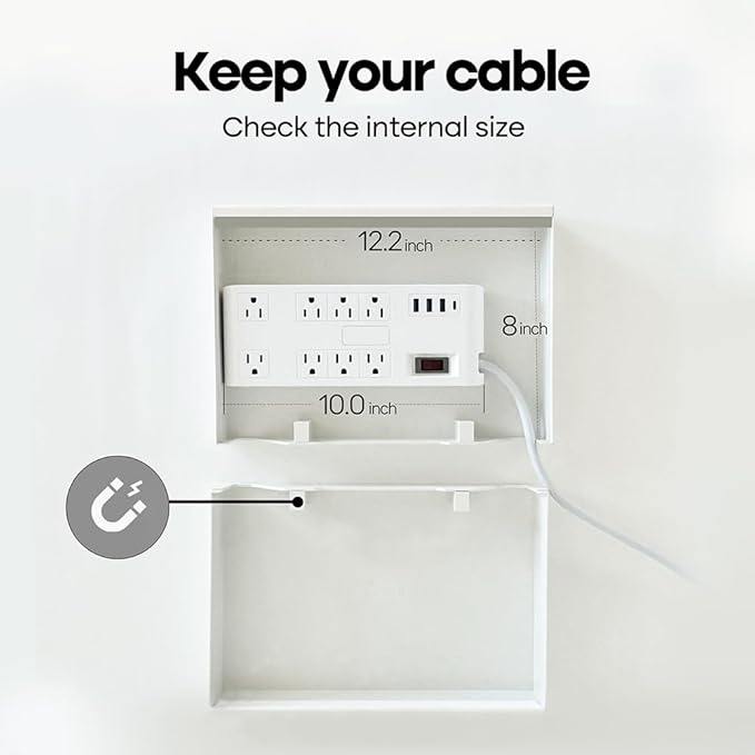 Book Shape Decorative Cable Management Box - Expandable Cable Organizer Box with Magnetic Closure for Home & Office (Modern Matisse, Large)
