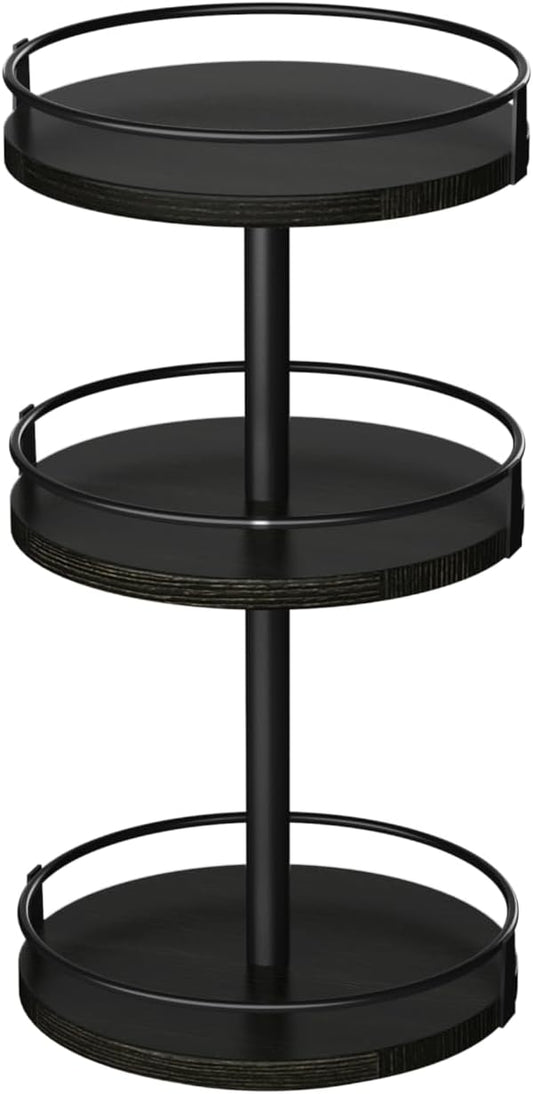 HOOBRO Lazy Susan Organizer, Rotating Spice Rack, 3-Tier Organizer, Turntable Spice Rack, Vertical Storage Organizer, for Kitchen Countertop, Vanity, Dining Table, Black BB09TL01-NeatNest