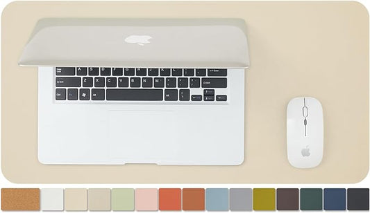 Compact Cork Desk Mat - Small Dual-Sided Desk Pad for Office and Home - Desk Organization and Accessories - Ideal for Large Mouse Pad and Small Desk Mats on Top of Desks(Beige,23.6"x 11.8")-NeatNest