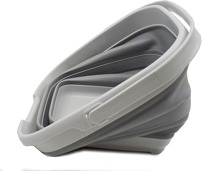 SAMMART 10L (2.6 Gallon) Collapsible Rectangular Handy Bucket (Grey, 1)-NeatNest