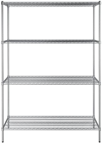 21" x 60" NSF Chrome 4-Shelf Kit with 86" Posts, Heavy Duty Storage Shelving, Wire Shelving Kit, NSF Commercial Storage Rack Unit