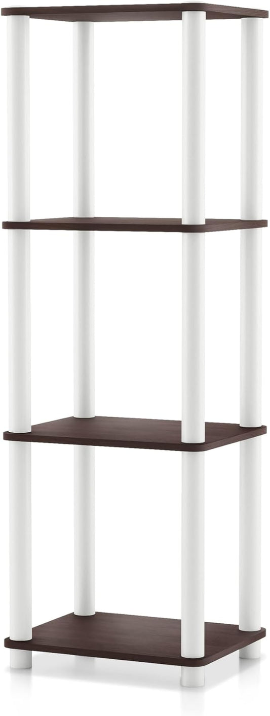 HOMES: Inside + Out Apexa Modern 4-Tier Narrow Shelving Units, Collectibles Display Shelves, Easy Assembly Standing Shelf, Home Storage Organizer for Living Room, Bedroom, Office, Espresso