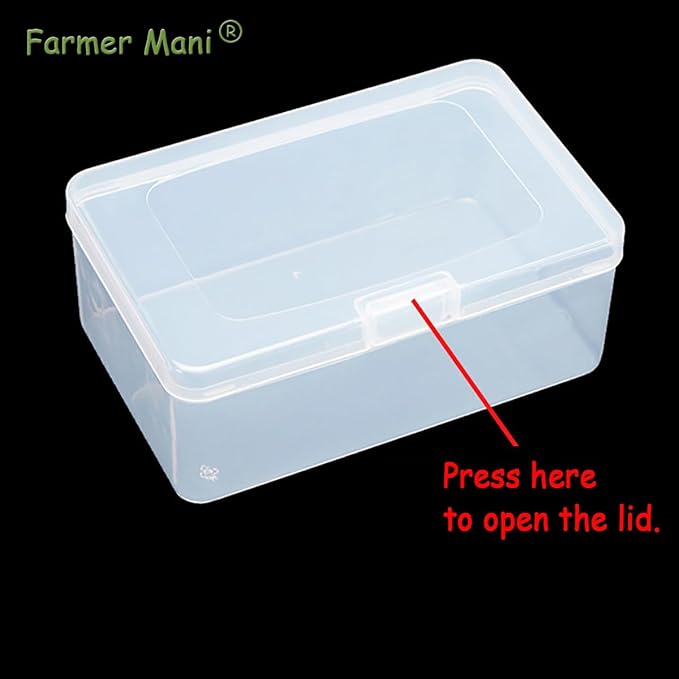 2 Pack Rectangle Plastic Clear Storage Containers Box (6.5 x 4.09 x 2.68 inch), Small Clear Case for Pills, Jewellery, Herbs, Tiny Bead, Craft Items-NeatNest