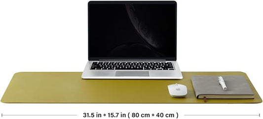 Cork Desk Mat - Dual-Sided Desk Pad for Office and Home - Desk Organization and Accessories - Ideal for Large Mouse Pad and Desk Mats on Top of Desks(Olive Green,80cmx 40cm)-NeatNest