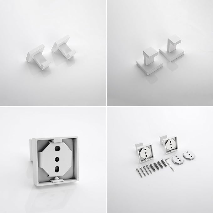 GERZWY Towel Hook Stainless Steel Robe Hook Heavy Duty Coat Hook Wall Mounted Luxury Hooks for Bathroom Hotel 2 Pack, White