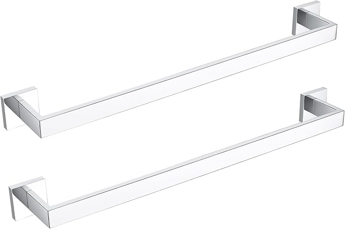 BANOLUX Towel Rack, 16-Inch Single Towel Bars for Bathroom, Towel Racks for Bathroom Wall Mounted SUS304 Stainless Steel Hand Towel Holder Heavy Duty, Chrome Towel Bar 2 Pack, A7-TB-PC-16IN-2PACK