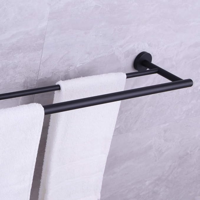 36-Inch Matte Black Double Bath Towel Bar SUS 304 Stainless Steel Towel Rack Holder for Bathroom Wall Mount