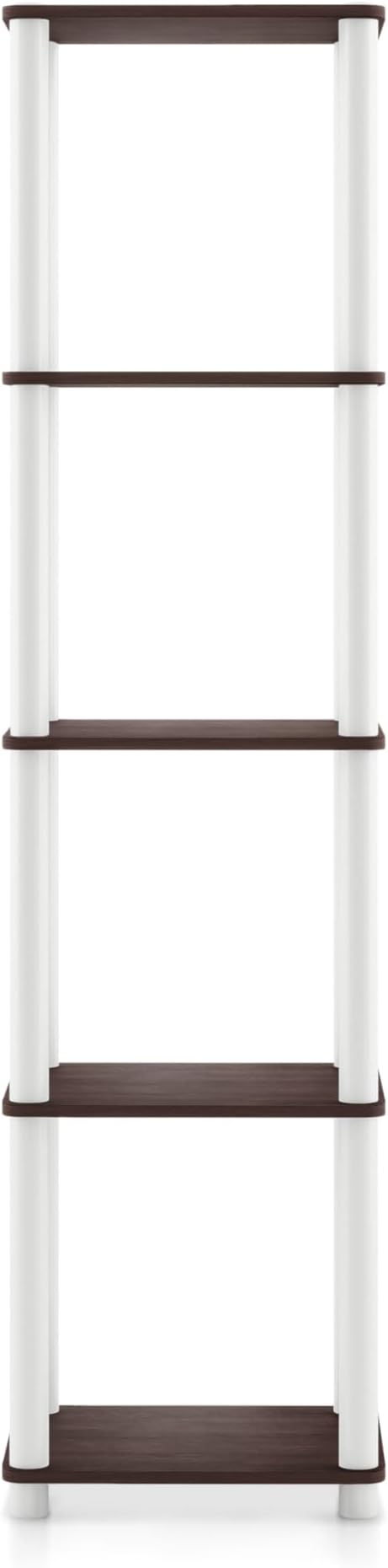 HOMES: Inside + Out Apexa Modern 5-Tier Narrow Shelving Units, Collectibles Display Shelves, Easy Assembly Standing Shelf, Home Storage Organizer for Living Room, Bedroom, Office, Espresso