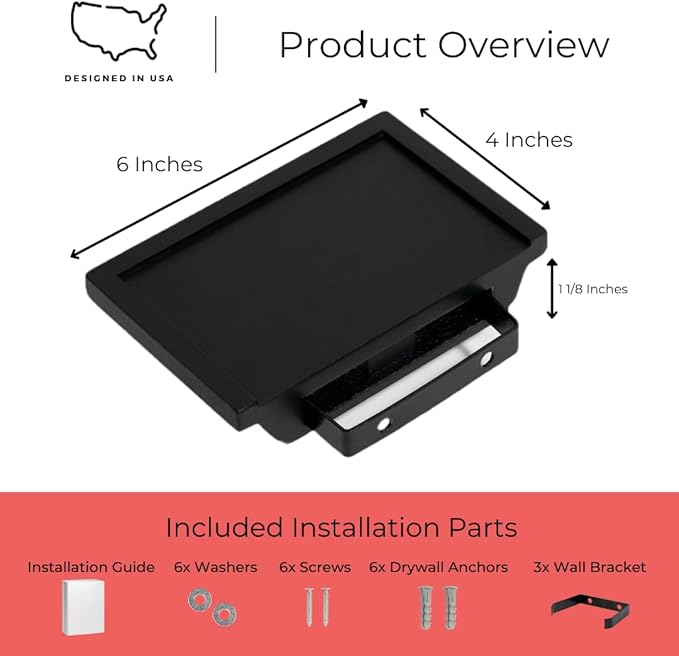 Floating Wall Shelves Mounted Set of 3, Small Decorative Home Decor for Bathroom, Living Room, Kitchen, Bedroom, and Office 6x4inches (Black, 3)-NeatNest