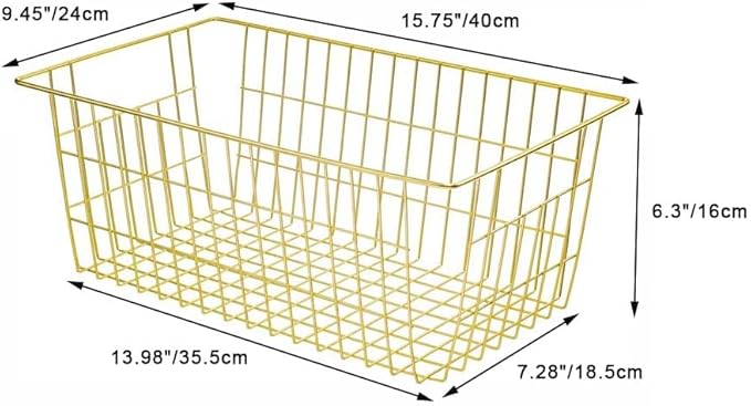 SANNO Wire Baskets Storage Baskets, Freezer Bakets Pantry Baskets Kitchen Organizing Basket Set, Great for Home, Bathroom, Tables Countertops, Office