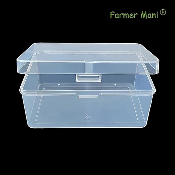 Clear Plastic Storage Case, 6.69 x 4.13 x 3.11 inch Rectangular Box Containers with Lid for Collecting Small Items, Beads, Game Pieces, Business Cards, Crafts Accessories-NeatNest