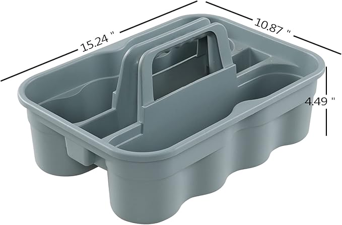 Begale 4-Pack Commercial Products Deluxe Carry Caddy for Cleaning Products, 2 Compartment Plastic Cleaning Basket-NeatNest