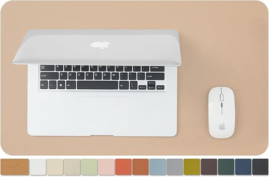 Cork Desk Mat - Small Dual-Sided Desk Pad for Office and Home - Desk Organization and Accessories - Ideal for Large Mouse Pad and Small Desk Mats on Top of Desks(Apricot,23.6"x 13.8")-NeatNest